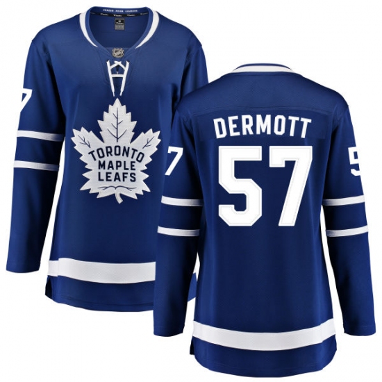 Women's Toronto Maple Leafs #57 Travis Dermott Fanatics Branded Royal Blue Home Breakaway NHL Jersey - Ujersey
