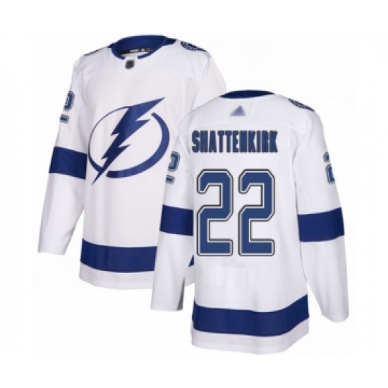 Youth Tampa Bay Lightning #22 Kevin Shattenkirk Authentic White Away Hockey Jersey - Ujersey