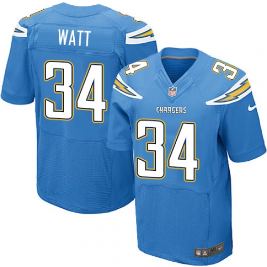 Men's Nike Los Angeles Chargers #34 Derek Watt Elite Electric Blue Alternate NFL Jersey - Ujersey