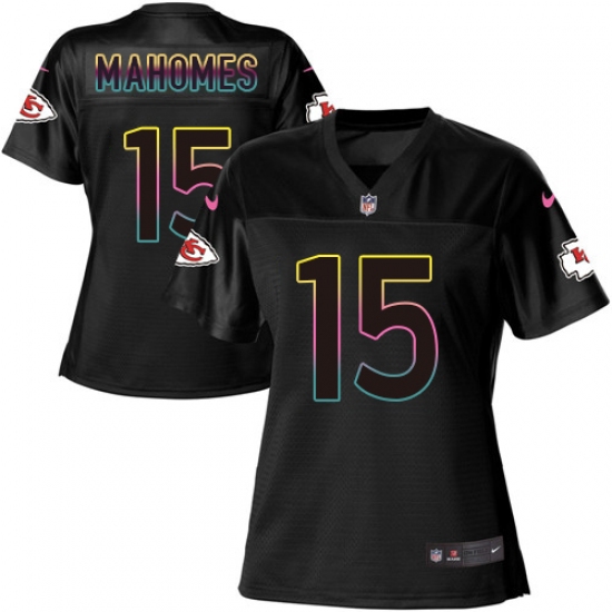 Women's Nike Kansas City Chiefs #15 Patrick Mahomes Black NFL Fashion Game Jersey - Ujersey