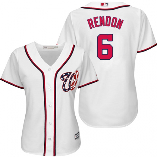 Women's Majestic Washington Nationals #6 Anthony Rendon Authentic White Home Cool Base MLB Jersey - Ujersey