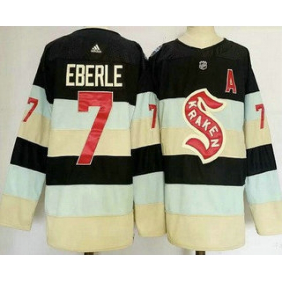 Men's Seattle Kraken #7 Jordan Eberle Navy 2024 Winter Classic Authentic Jersey - Ujersey