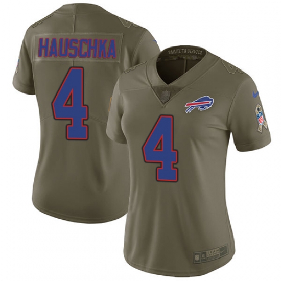 Women's Nike Buffalo Bills #4 Stephen Hauschka Limited Olive 2017 Salute to Service NFL Jersey - Ujersey