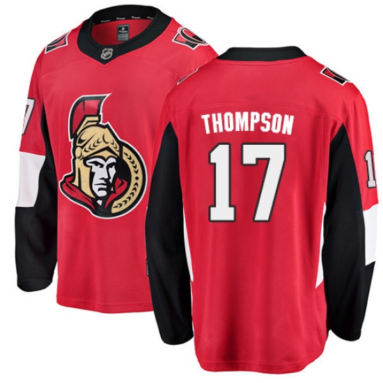 Youth Ottawa Senators #17 Nate Thompson Fanatics Branded Red Home Breakaway NHL Jersey - Ujersey
