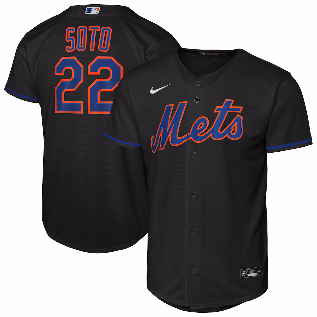 Youth New York Mets Juan Soto Nike Black Alternate Replica Jersey