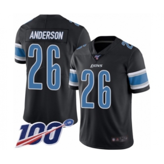 Men's Detroit Lions #26 C.J. Anderson Limited Black Rush Vapor Untouchable 100th Season Football Jersey - Ujersey