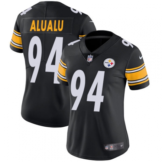Women's Nike Pittsburgh Steelers #94 Tyson Alualu Black Team Color Vapor Untouchable Limited Player NFL Jersey - Ujersey