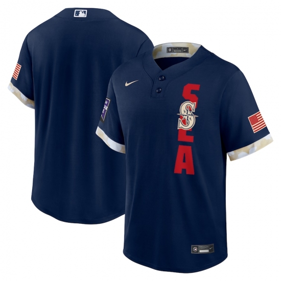 Men's Seattle Mariners Blank Nike Navy 2021 MLB All-Star Game Replica Jersey - Ujersey