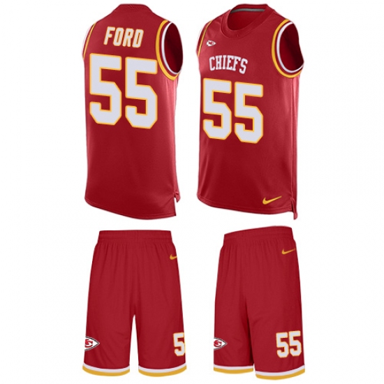 Men's Nike Kansas City Chiefs #55 Dee Ford Limited Red Tank Top Suit NFL Jersey - Ujersey