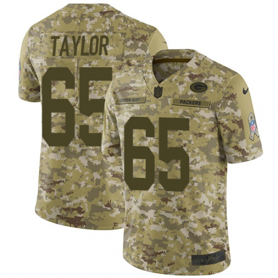 Men's Nike Green Bay Packers #65 Lane Taylor Limited Camo 2018 Salute to Service NFL Jersey - Ujersey