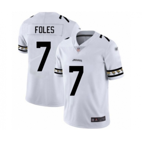 Men's Jacksonville Jaguars #7 Nick Foles White Team Logo Fashion Limited Football Jersey