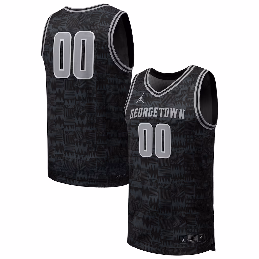 Men's Jordan Brand #00 Black Georgetown Hoyas Replica Basketball Jersey