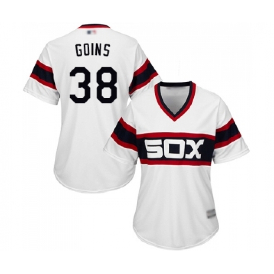 Women's Chicago White Sox #38 Ryan Goins Replica White 2013 Alternate Home Cool Base Baseball Jersey - Ujersey