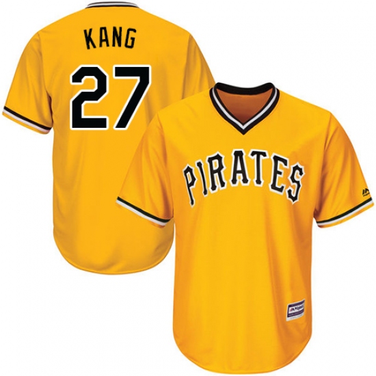 Youth Majestic Pittsburgh Pirates #27 Jung-ho Kang Authentic Gold Alternate Cool Base MLB Jersey - Ujersey