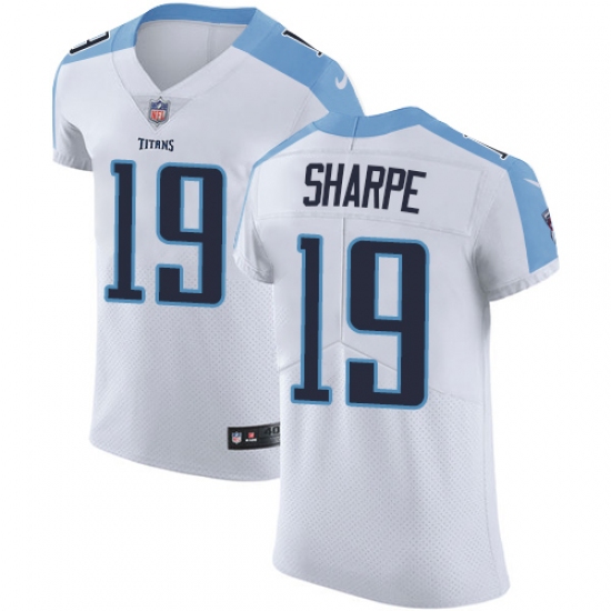 Men's Nike Tennessee Titans #19 Tajae Sharpe White Vapor Untouchable Elite Player NFL Jersey - Ujersey