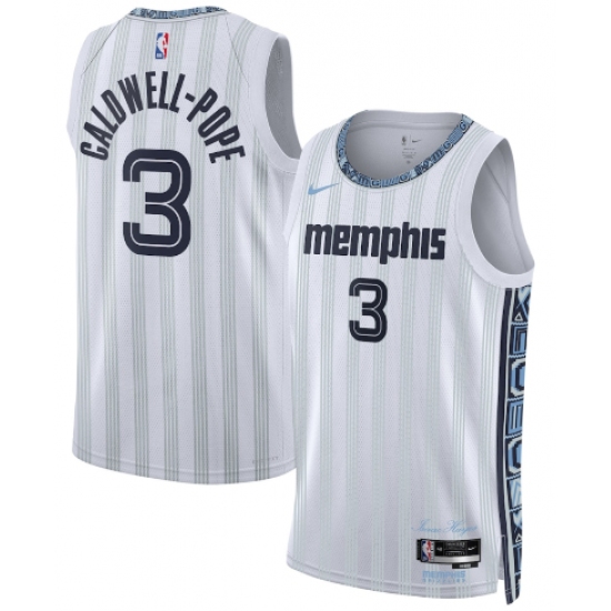 Men's Memphis Grizzlies #3 Kentavious Caldwell-Pope Gray 2025-26 City Edition Swingman Stitched Jersey - Ujersey