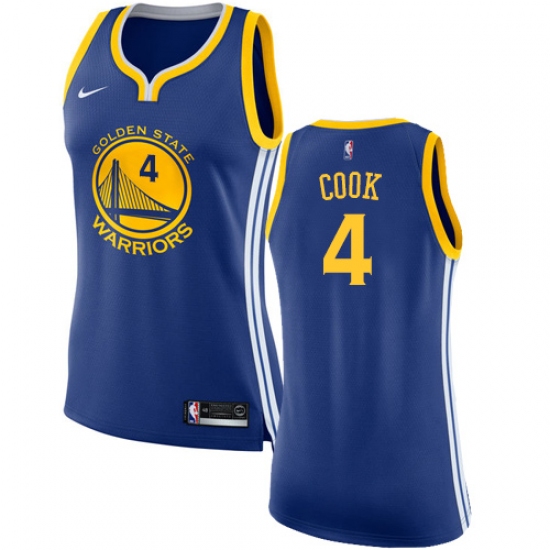Women's Nike Golden State Warriors #4 Quinn Cook Swingman Royal Blue NBA Jersey - Icon Edition - Ujersey