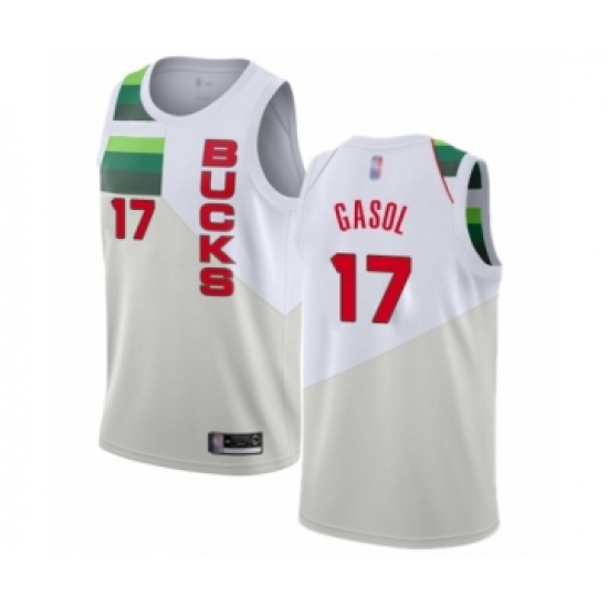 Youth Milwaukee Bucks #17 Pau Gasol White Swingman Jersey - Earned Edition - Ujersey