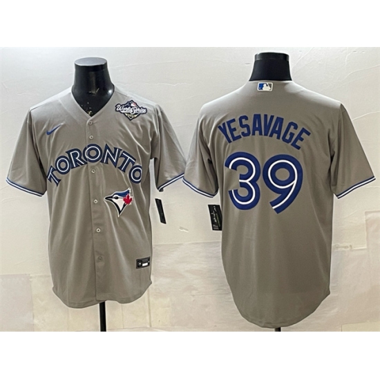 Men's Toronto Blue Jays #39 Trey Yesavage Gray 2025 World Series Cool Base Stitched Baseball Jersey - Ujersey
