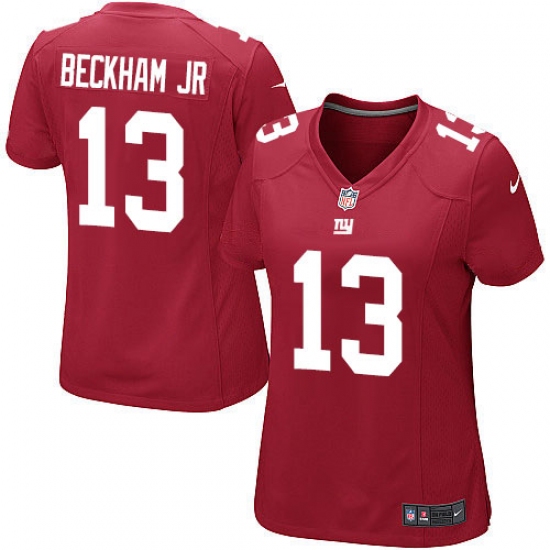 Women's Nike New York Giants #13 Odell Beckham Jr Game Red Alternate NFL Jersey - Ujersey