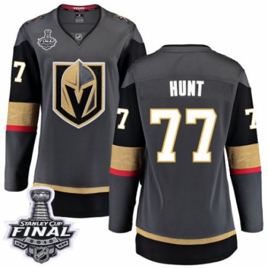 Women's Vegas Golden Knights #77 Brad Hunt Authentic Black Home Fanatics Branded Breakaway 2018 Stanley Cup Final NHL Jersey - Ujersey