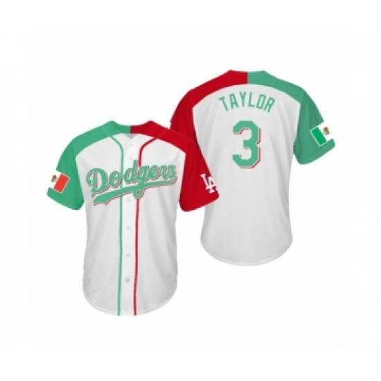 Men's Chris Taylor #3 Los Angeles Dodgers Two-Tone Mexican Heritage Night Cool Base Jersey - Ujersey