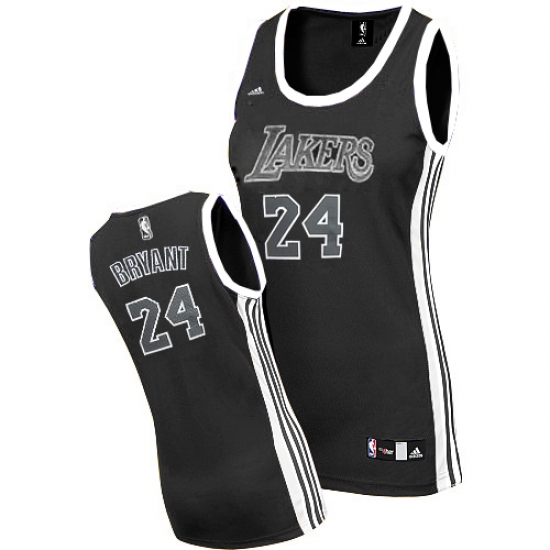 Women's Adidas Los Angeles Lakers #24 Kobe Bryant Swingman Black/White NBA Jersey - Ujersey