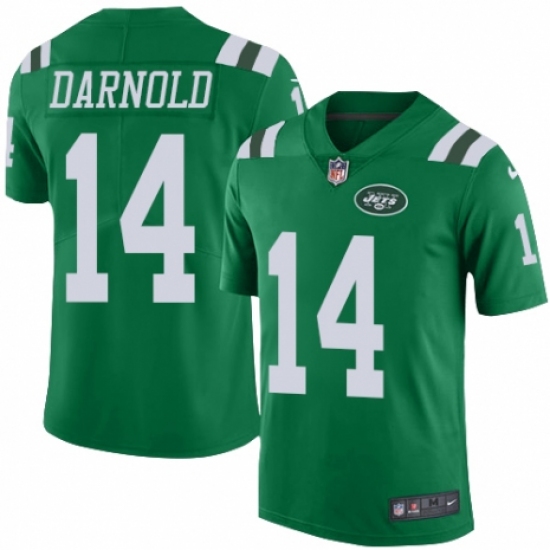Men's Nike New York Jets #14 Sam Darnold Limited Green Rush Vapor Untouchable NFL Jersey - Ujersey