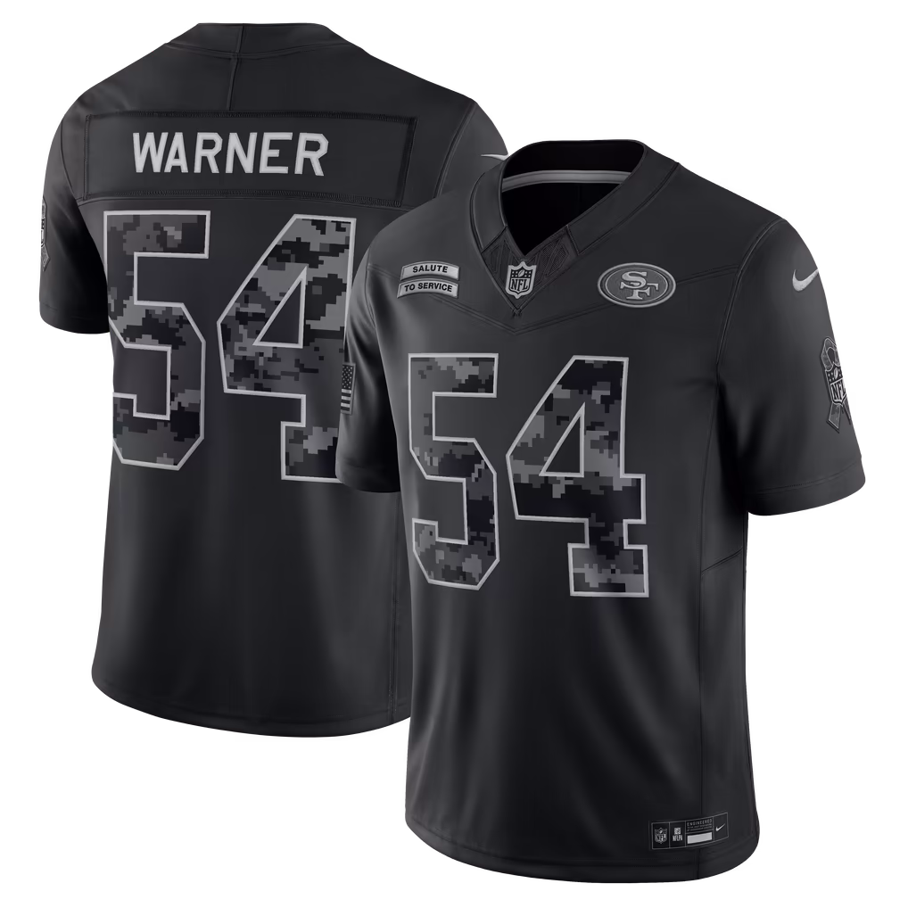 Men's San Francisco 49ers Fred Warner Nike Black 2026 Salute to Service Stitched Limited Jersey - U-jersey