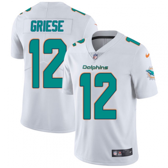 Men's Nike Miami Dolphins #12 Bob Griese White Vapor Untouchable Limited Player NFL Jersey - Ujersey
