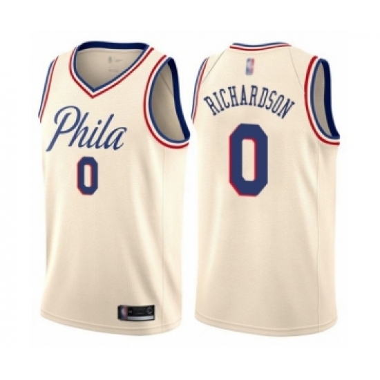 Men's Philadelphia 76ers #0 Josh Richardson Authentic Cream Basketball Jersey - City Edition - Ujersey