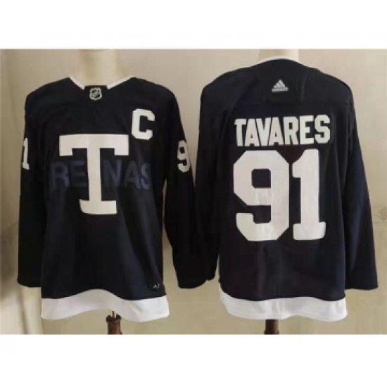 Men's Toronto Maple Leafs 91 John Tavares Navy 2022 NHL Heritage Classic Adidas Jersey - Ujersey