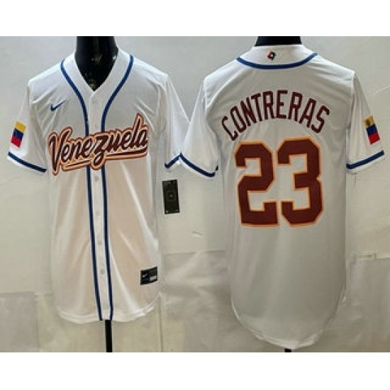 Men's Venezuela #23 William Contreras White 2026 World Baseball Classic Cool Base Jersey