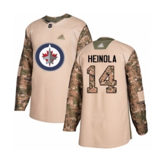 Youth Winnipeg Jets #14 Ville Heinola Authentic Camo Veterans Day Practice Hockey Jersey - Ujersey
