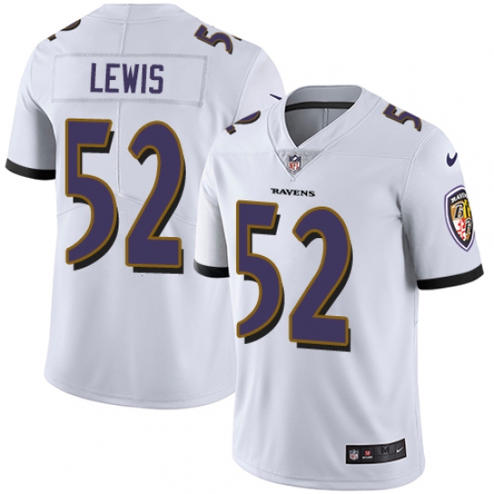 Youth Nike Baltimore Ravens #52 Ray Lewis White Vapor Untouchable Limited Player NFL Jersey - Ujersey