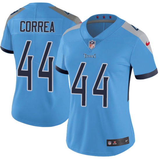 Women Nike Tennessee Titans #44 Kamalei Correa Light Blue Alternate Vapor Untouchable Limited Player NFL Jersey - Ujersey