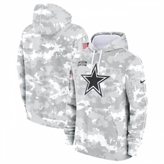 Men's Dallas Cowboys 2024 Arctic Camo Salute To Service Club Fleece Pullover Hoodie - Ujersey