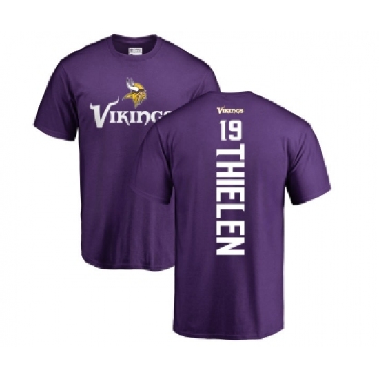 Football Minnesota Vikings #19 Adam Thielen Purple Backer T-Shirt - Ujersey