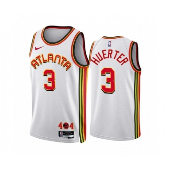 Men's Atlanta Hawks #3 Kevin Huerter 2022-23 White Association Edition Stitched Jersey