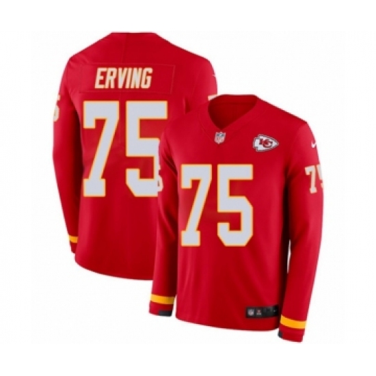 Men's Nike Kansas City Chiefs #75 Cameron Erving Limited Red Therma Long Sleeve NFL Jersey - Ujersey