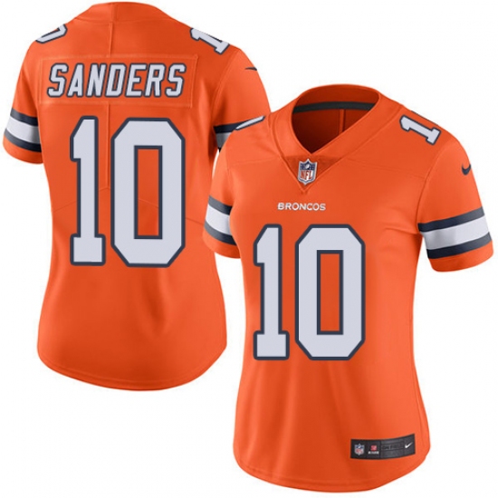 Women's Nike Denver Broncos #10 Emmanuel Sanders Limited Orange Rush Vapor Untouchable NFL Jersey - Ujersey