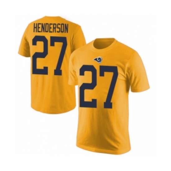 Men's Los Angeles Rams #27 Darrell Henderson Gold Rush Pride Name & Number T-Shirt - Ujersey
