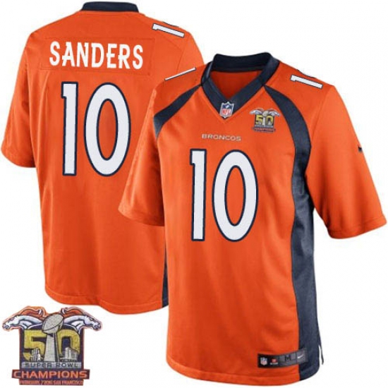 Youth Nike Denver Broncos #10 Emmanuel Sanders Elite Orange Team Color Super Bowl 50 Champions NFL Jersey - Ujersey