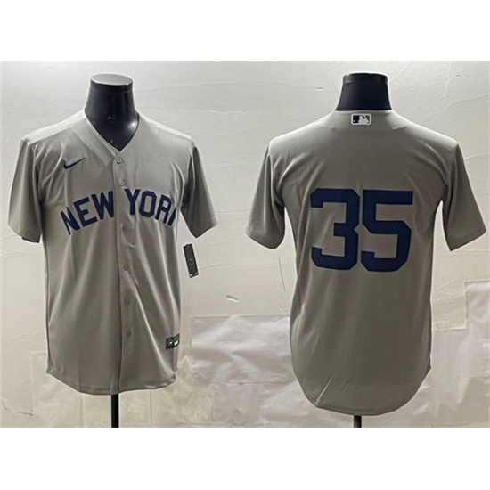 Men's New York Yankees #35 Cody Bellinger Gray Cool Base Stitched Baseball Jersey - Ujersey