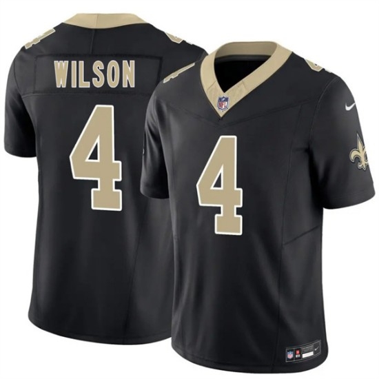 Men's New Orleans Saints #4 Zach Wilson Black 2026 F.U.S.E. Vapor Limited Football Stitched Jersey - Ujersey