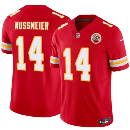 Men’s Kansas City Chiefs #14 Garrett Nussmeier Red 2026 Draft F.U.S.E. Vapor Untouchable Limited Football Stitched Jersey