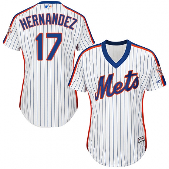 Women's Majestic New York Mets #17 Keith Hernandez Authentic White Alternate Cool Base MLB Jersey - Ujersey