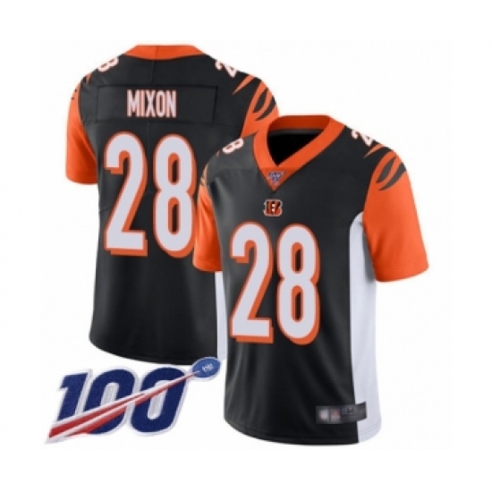 Men's Cincinnati Bengals #28 Joe Mixon Black Team Color Vapor Untouchable Limited Player 100th Season Football Jersey - Ujersey