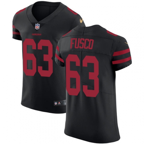 Men's Nike San Francisco 49ers #63 Brandon Fusco Black Alternate Vapor Untouchable Elite Player NFL Jersey - Ujersey