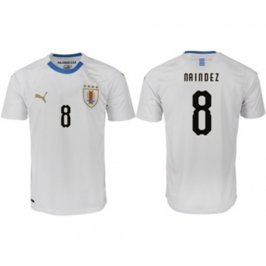 Uruguay #8 Naindez Home Soccer Country Jersey